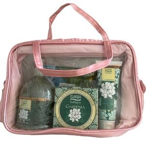 Deluxe Elariia Gardenia Bath Shower Gel Hand & Body Cream Gift Set Lot Bag